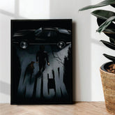John Wick With car and dog - wall art