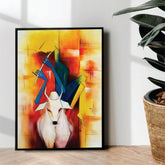 Minimal Cow Abstract art - wall Art
