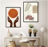 Bundle set of 2 Reaching Hands abstract art - wall art