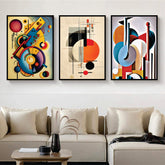 Bundle set of 3 Minimalist colored Abstract Art - wall art