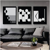 Bundle set of 3 Minimal Boho Abstract art - wall art