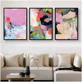 Bundle set of 3 colored Abstract Artwork - wall art