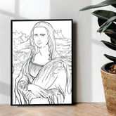 The Mona Lisa line art - wall art