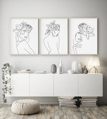 Bundle set of 3 Minimal Abstract Art - wall art