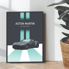 Aston Martin DBS Superleggera illustration poster - wall art