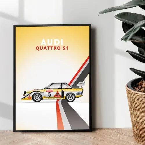 The Audi Quattro S1 poster illustration - wall art