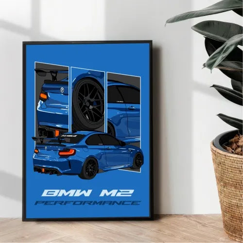 BMW M2 illustration poster - wall art