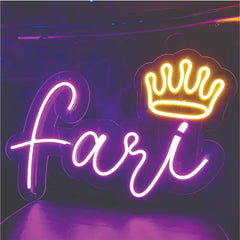 Custom Name Neon with crown or heart