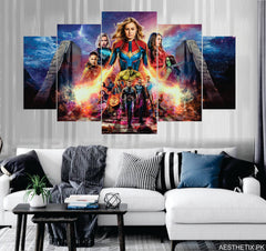 Captain Marvel set of 5 - panel wall art