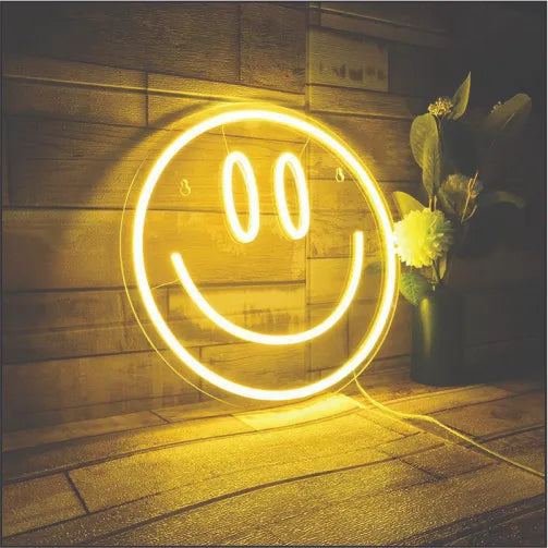 Mini cute smile emoji Neon