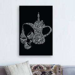 Traditional Arabic qahwa in calligraphy Art - wall art