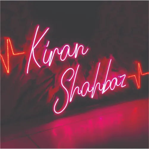 Custom couple Name Neon with heartbeat