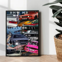 BMW M3 illustration poster - wall art