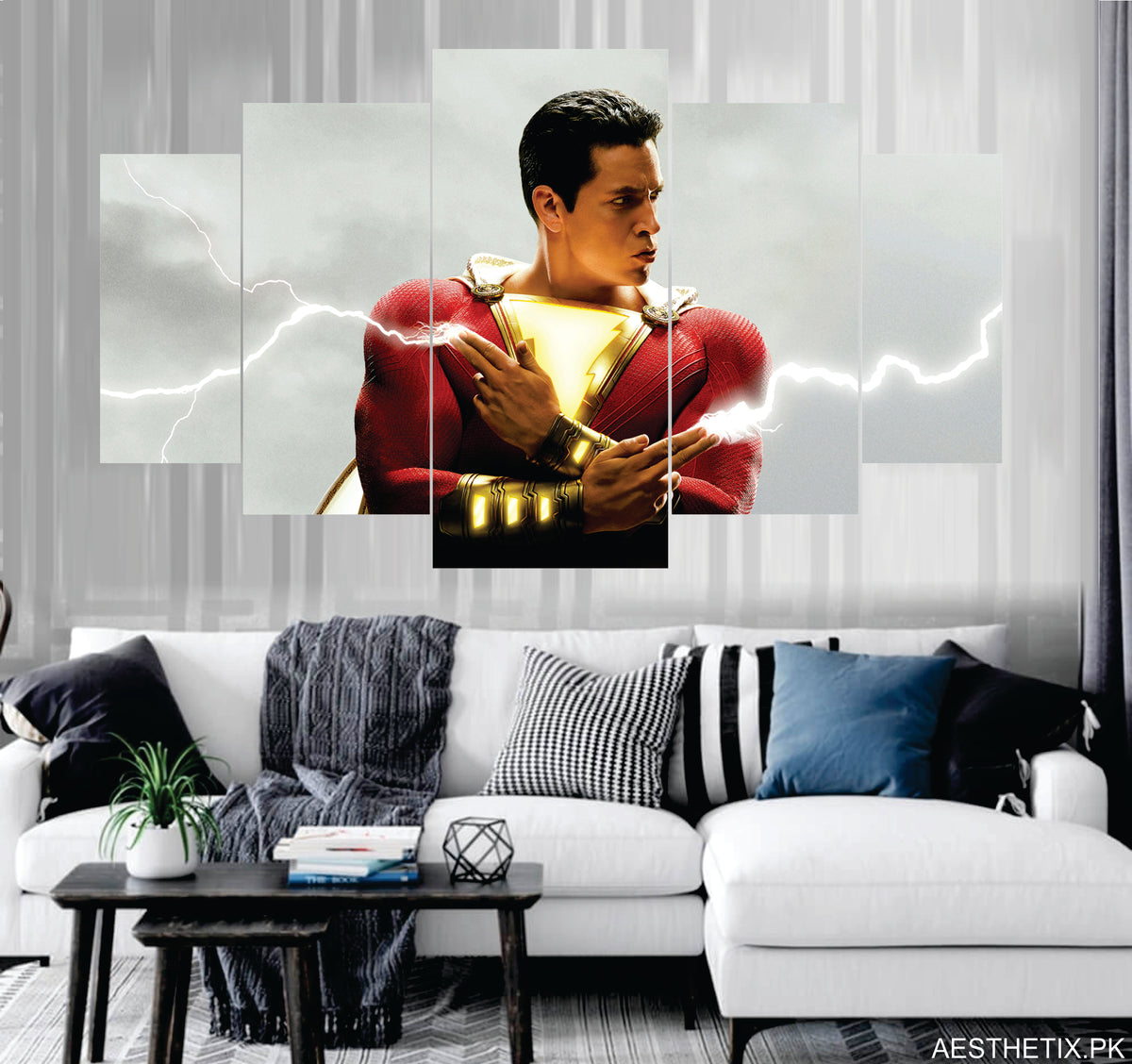 Shazam set of 5 - panel wall art