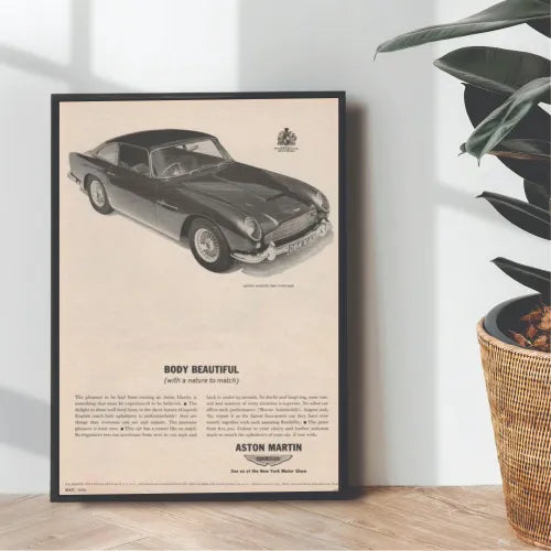 Old school Aston Martin Db4 poster design - wall art