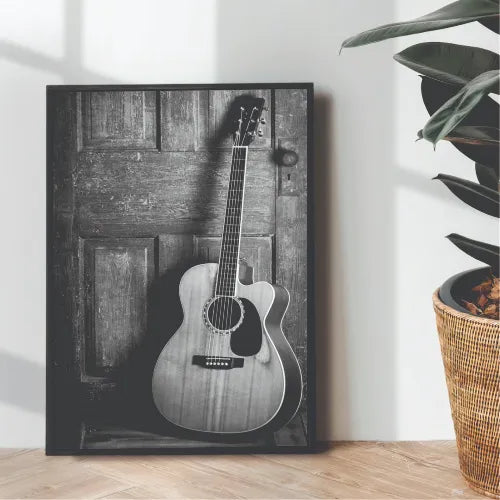 Aesthetic Guitar B&W music poster - wall art