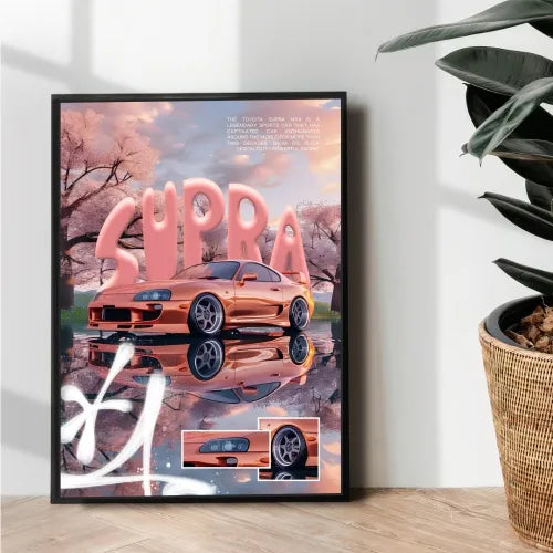 Toyota Supra mk4 artwork poster for her - wall art