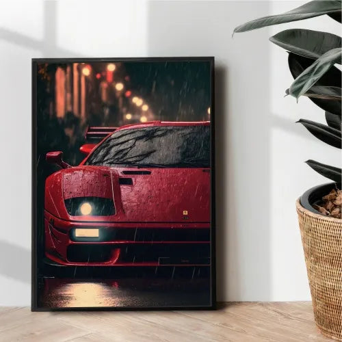 Ferrari F40 cat poster design - wall art
