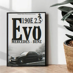Mercedes-Benz EVO 190E 2.5 illustration poster - wall art
