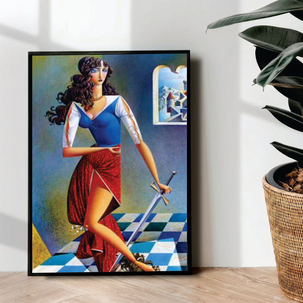 Sword Girl abstract art - wall art