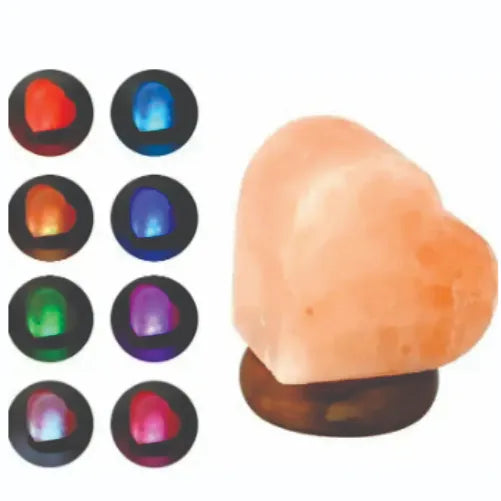 USB Salt Lamp Heart Shape multi Color