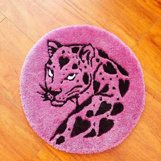 Cute Leopard pink rug - fluffy rugs