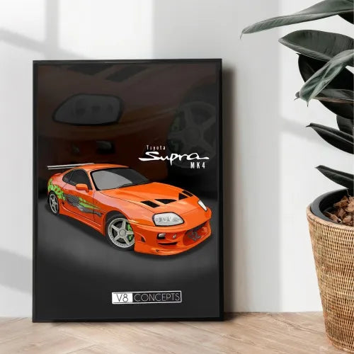 Toyota Supra mk4 v8 concepts artwork poster - wall art