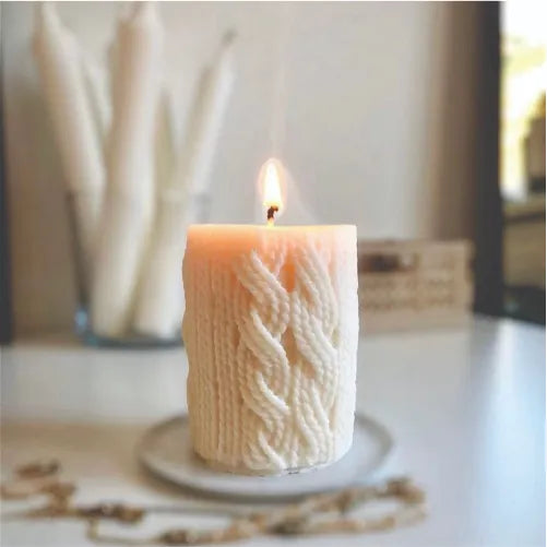 Winter Log Decorative Candle