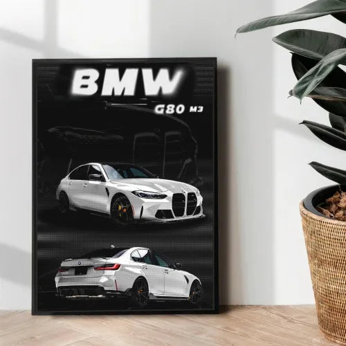 BMW G80 M3 illustration poster - wall art