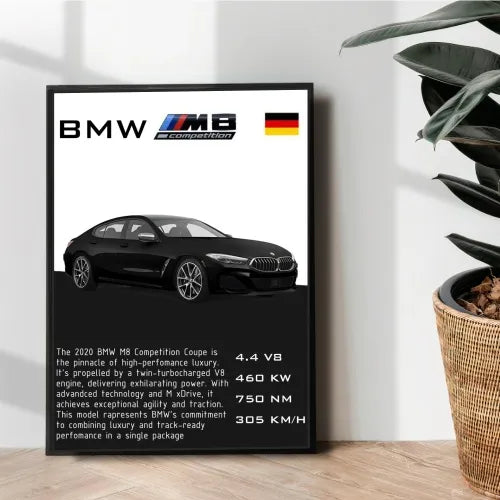 BMW M8 poster - wall art