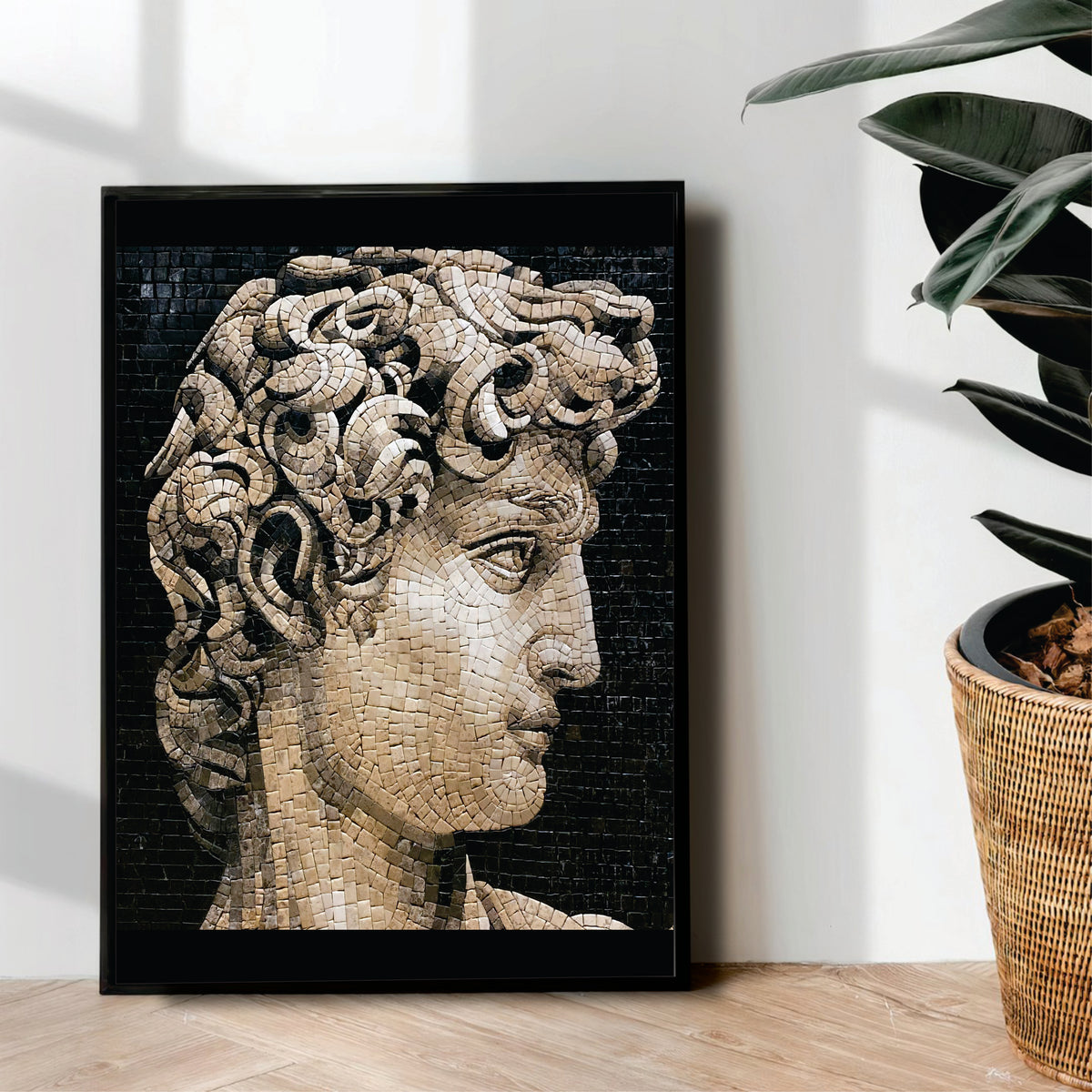 David of Michelangelo Mosaic digital art - wall art