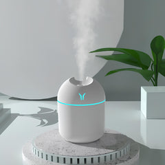 Portable Mini Air Humidifier – USB Desktop Humidifier for Car, Bedroom & Office | Mist Maker Fogger with LED Night Light | Compact Air Diffuser Sprayer for Fresh, Moisturized Air