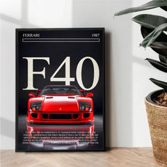 1987 classic ferrari F40 poster art - wall art