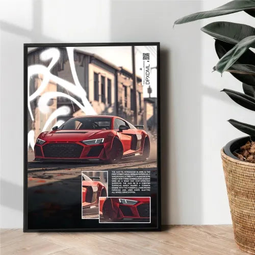 The red Audi R8 - wall art