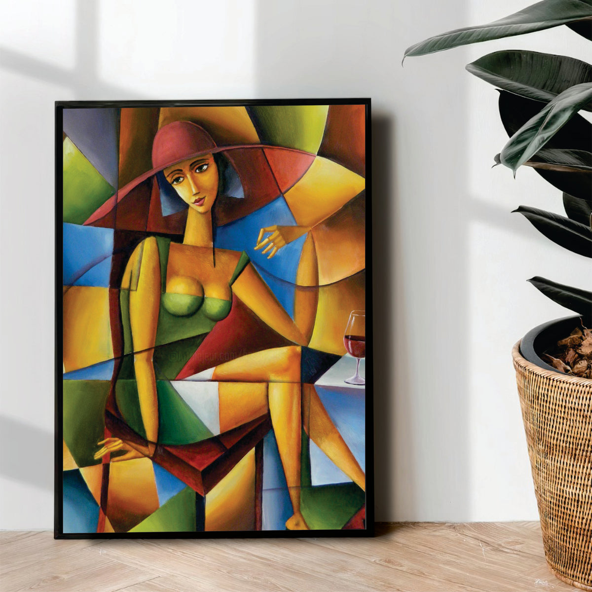 Hat Girl abstract art -  wall art