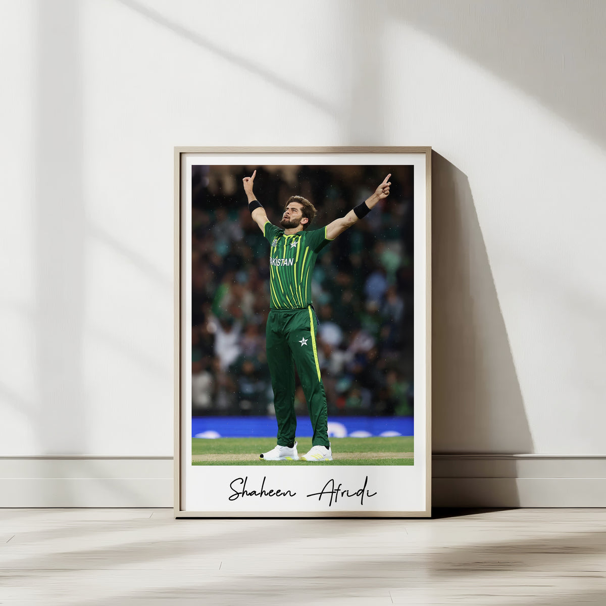 Shaheen Shah Afridi Polaroid Portrait - cricket wall art