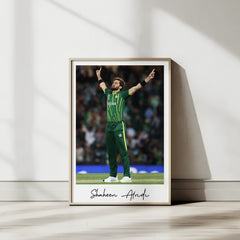 Shaheen Shah Afridi Polaroid Portrait - cricket wall art