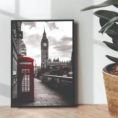 London phone box aesthetic portrait - wall art