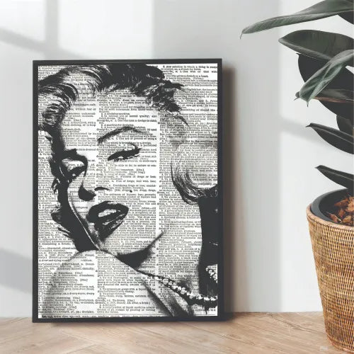 Marilyn Monroe dictionary art aesthetic portrait - wall art