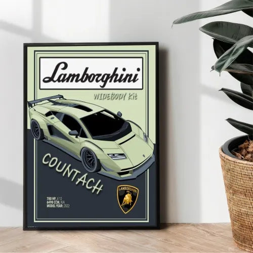 Lamborghini Countach poster design - wall art
