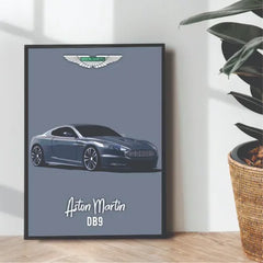 Aston Martin Db9 Illustration metal poster - wall art