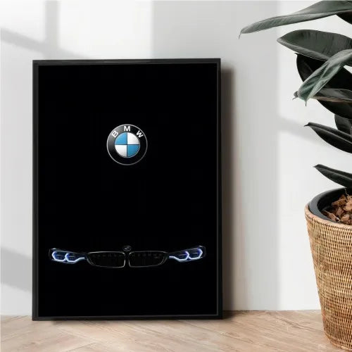 Black BMW 7 series devil eyes poster - wall art