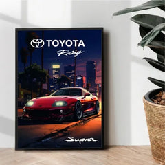 Toyota Supra Racing car art poster - wall art