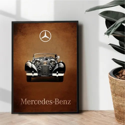 the classic Mercedes-Benz 540K 1937 poster illustration - wall art