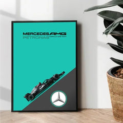 Mercedes AMG petronas Formula one poster illustration - wall art