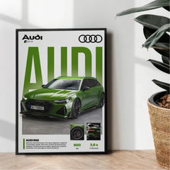 The green Audi RS6 metal poster design - wall art