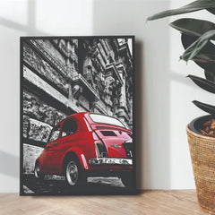 Fiat 500 1957-75 Aesthetic B&W art - wall art