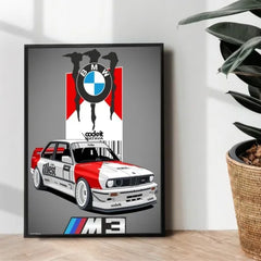 The BMW M3 E30 illustration design - wall art