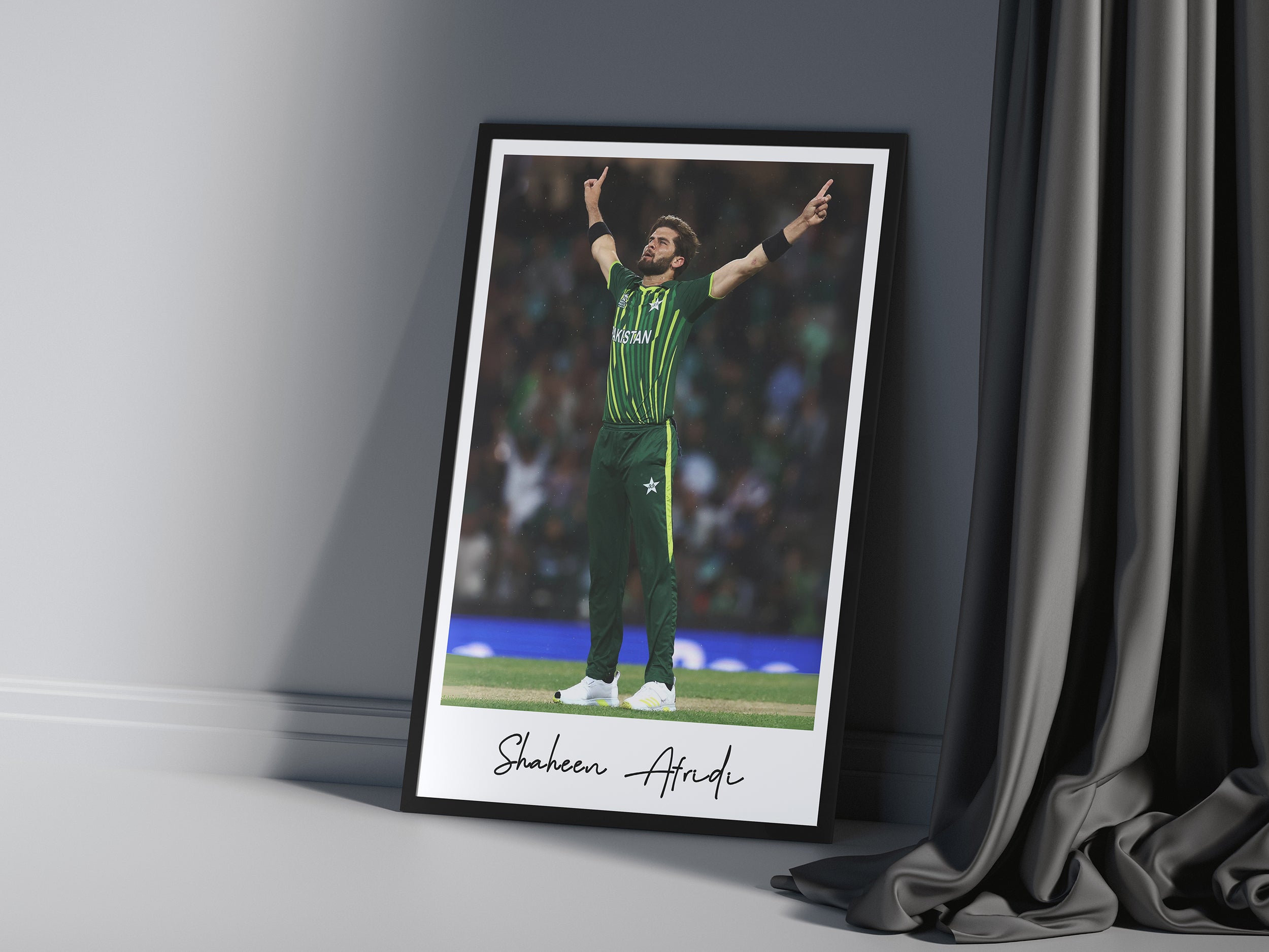 Shaheen Shah Afridi Polaroid Portrait - cricket wall art