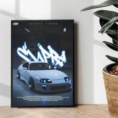 Toyota Supra poster illustration design - wall art